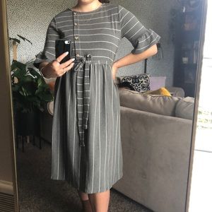 Gray Striped Dress